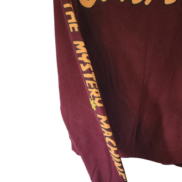 Scooby-Doo Mystery Machine Scooby & Shaggy Burgundy Pull Over Sweatshirt Large - Picture 4 of 5